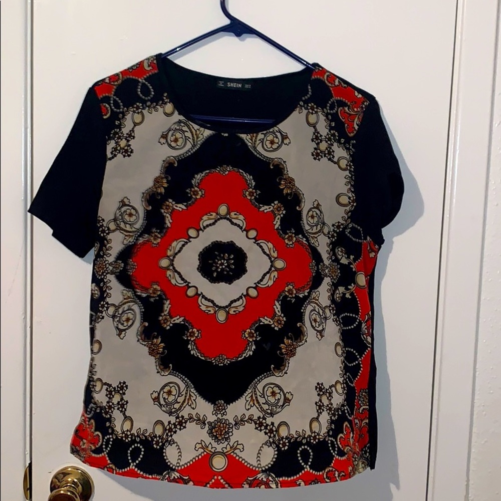 black & red top